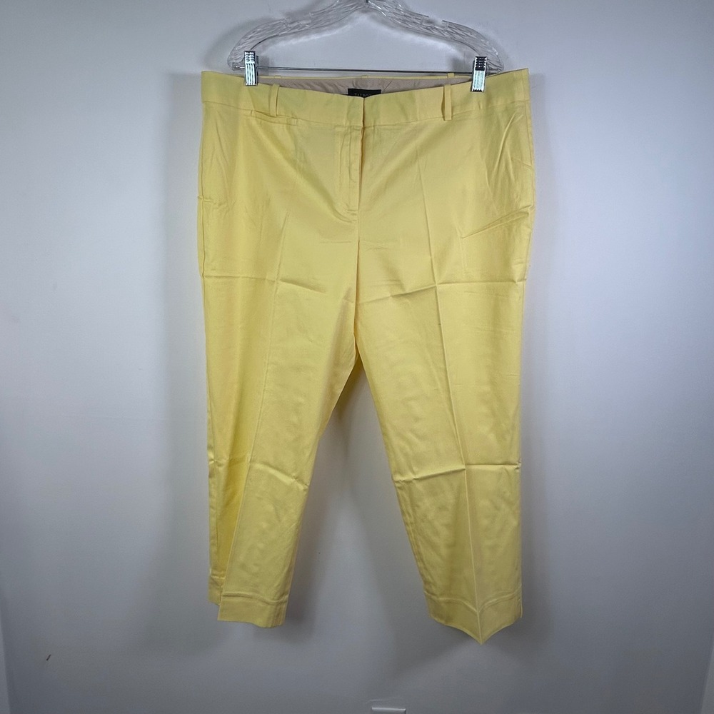 Talbots Signature Twill Crops Yellow Buttercup Pants Womens 18 New - Picture 11 of 12